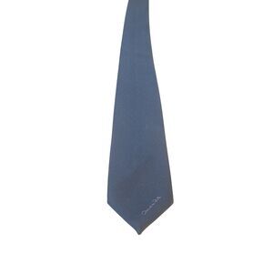 Oscar de la Rents Neck Tie Mens Blue White Polka Dots Poly Blend Designer Preppy